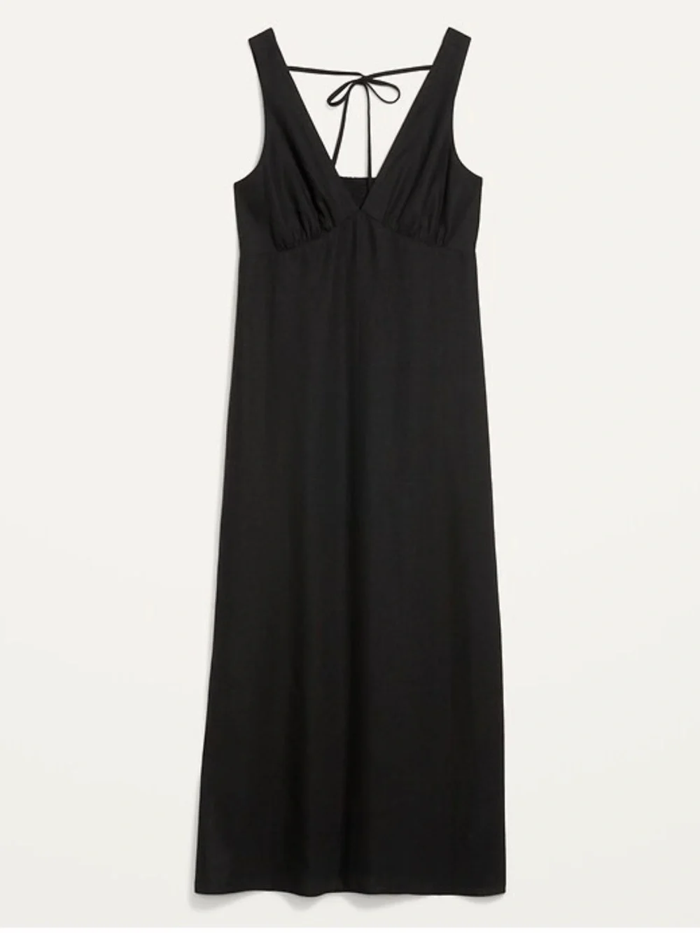 Old Navy Black Backless Maxi Dress with Tie-Back